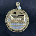 Extra Large 10k Gold Cubic Zirconia Statement Pendant