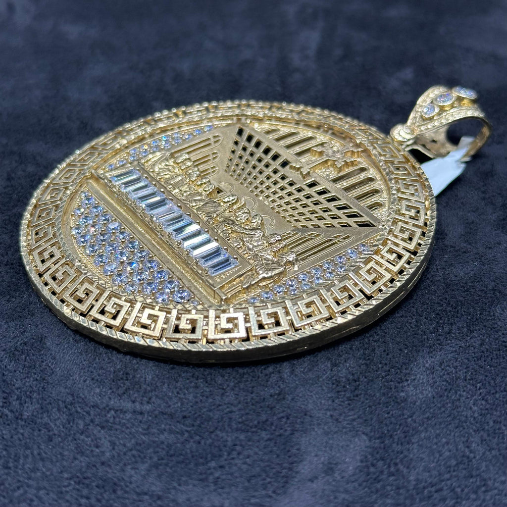 Extra Large 10k Gold Last Supper with CZ