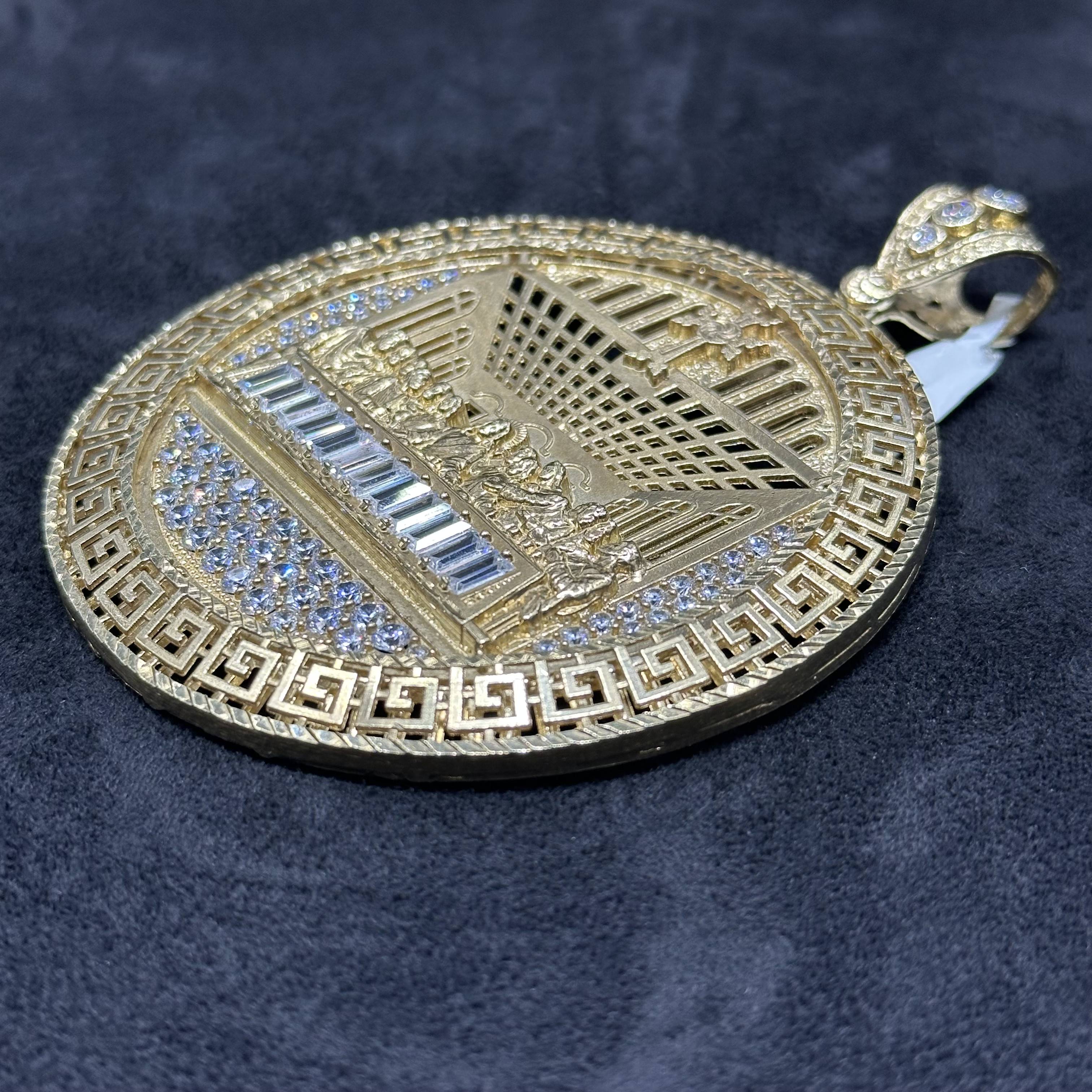 Extra Large 10k Gold Last Supper with CZ