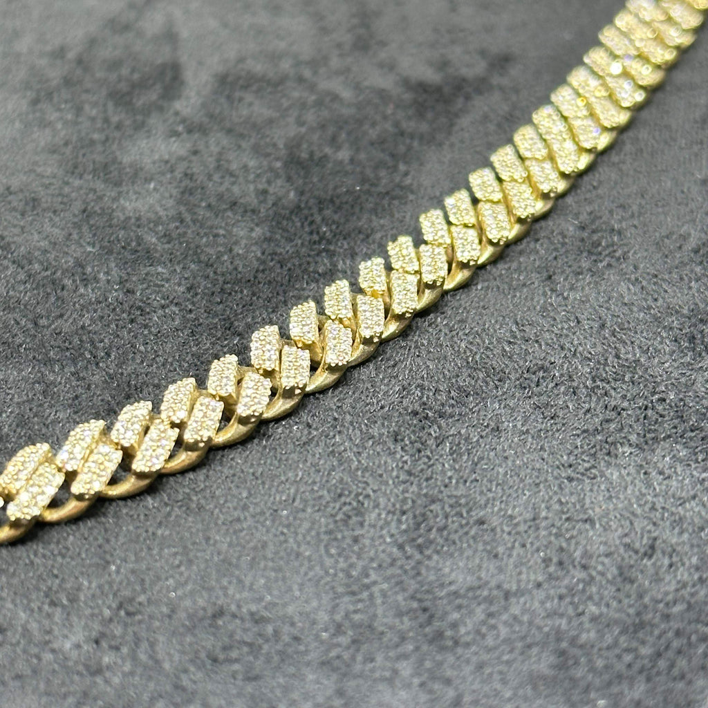 10k Solid Gold with Natural Diamond Cuban Chain 11.8CTW