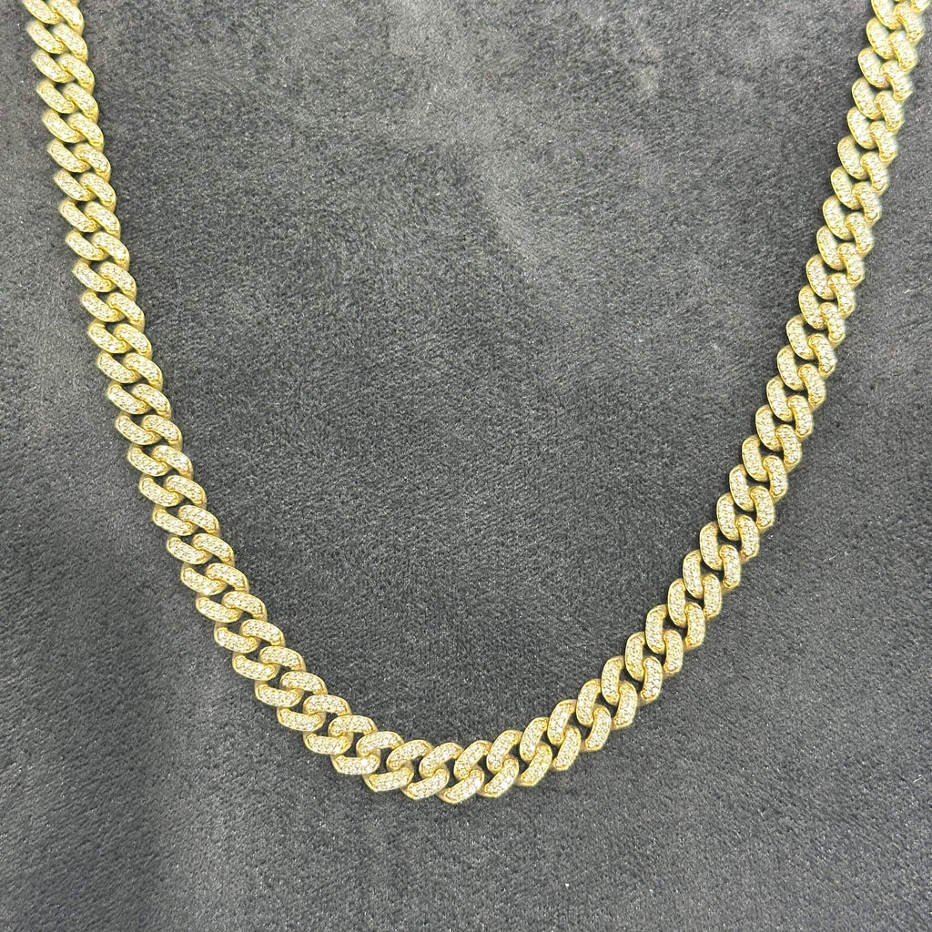 10k Natural Diamond 15.8 CTW Cuban Chain Solid Gold For Men & Women