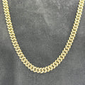 10k Solid Yellow Gold Natural Diamond Cuban Chain