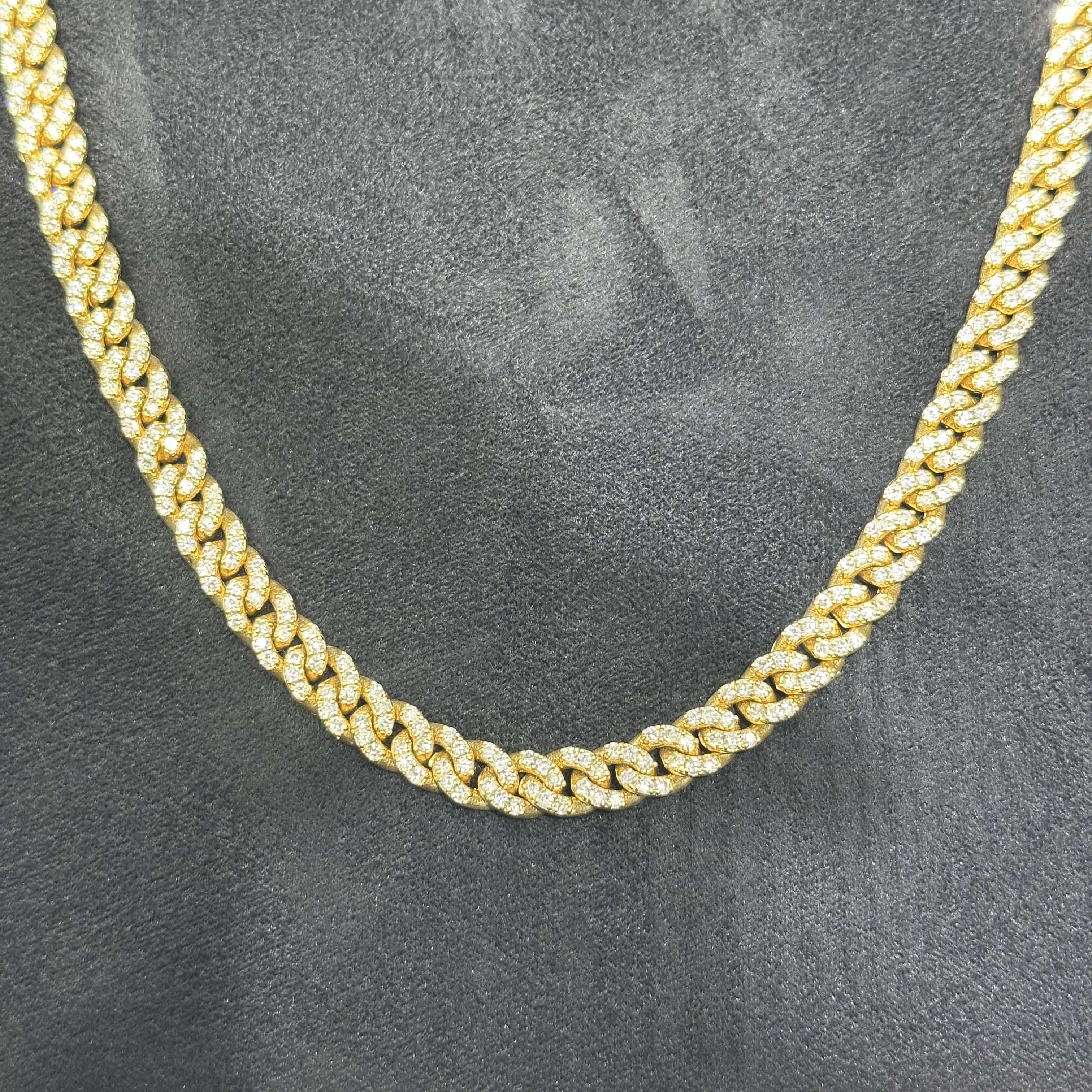 Natural Diamond Cuban Chain with 10k Solid Gold