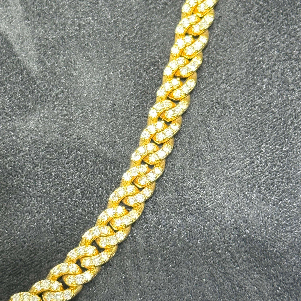 Natural Diamond Cuban Chain with 10k Solid Gold