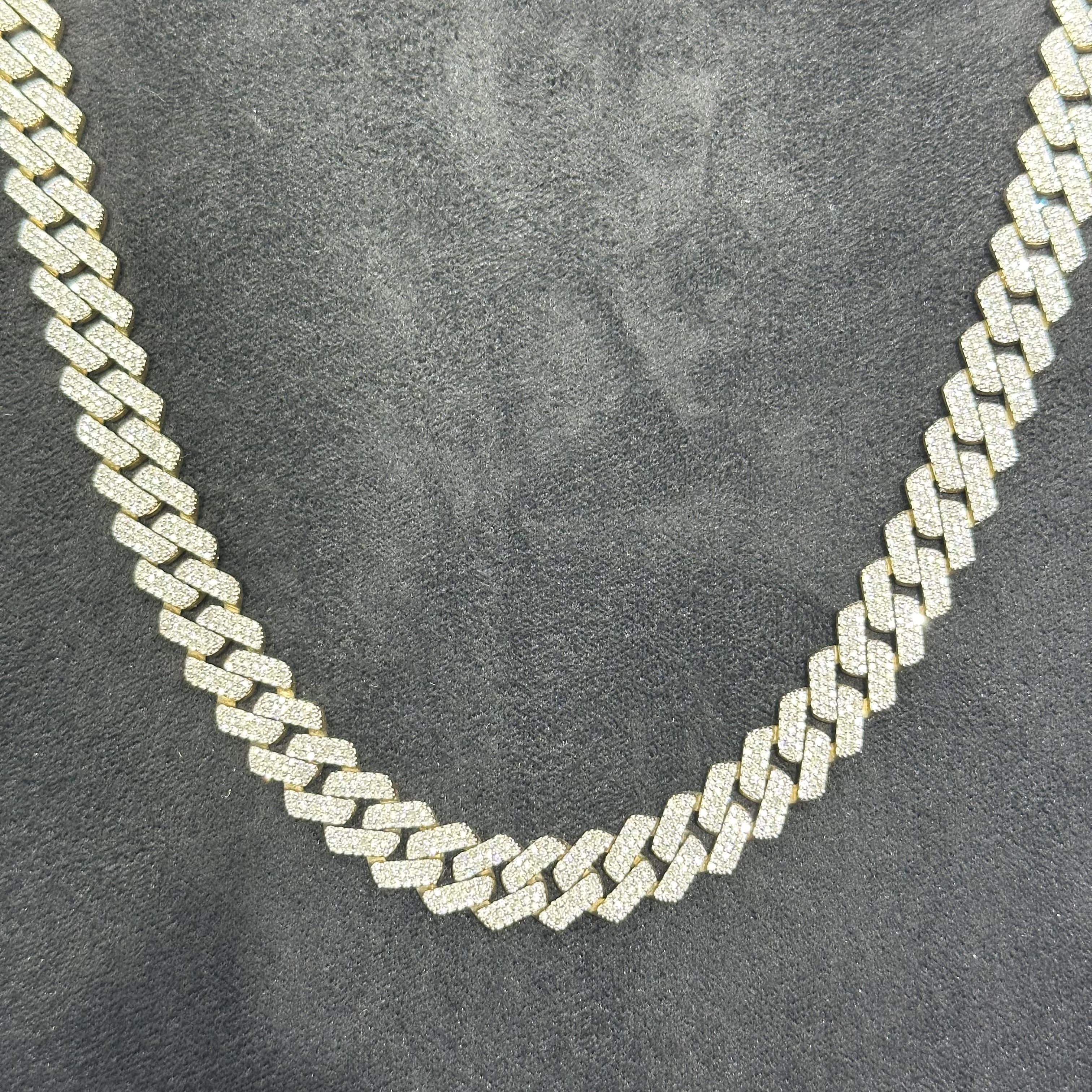 12.2 CTW 10k Solid Gold Flat Cuban Chain