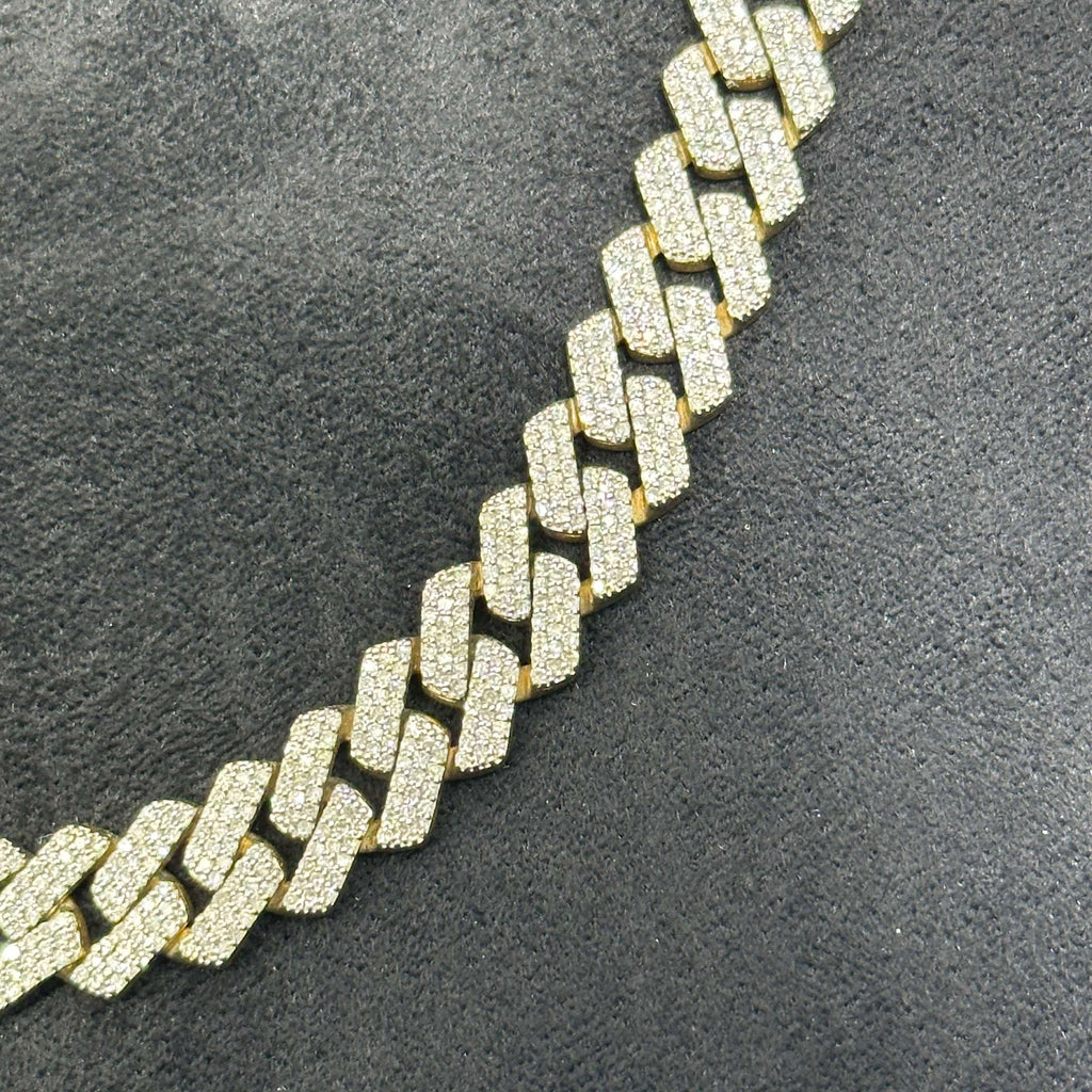 12.2 CTW 10k Solid Gold Flat Cuban Chain