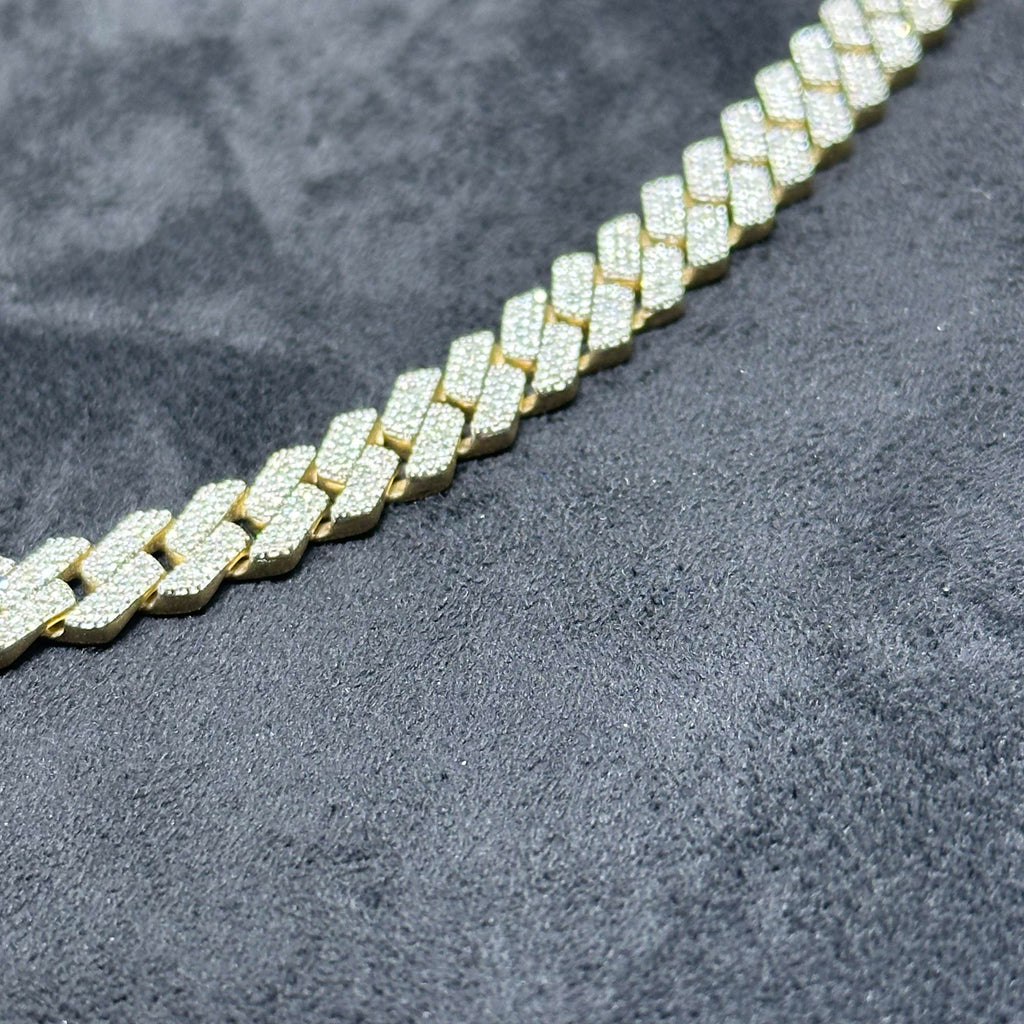 12.2 CTW 10k Solid Gold Flat Cuban Chain