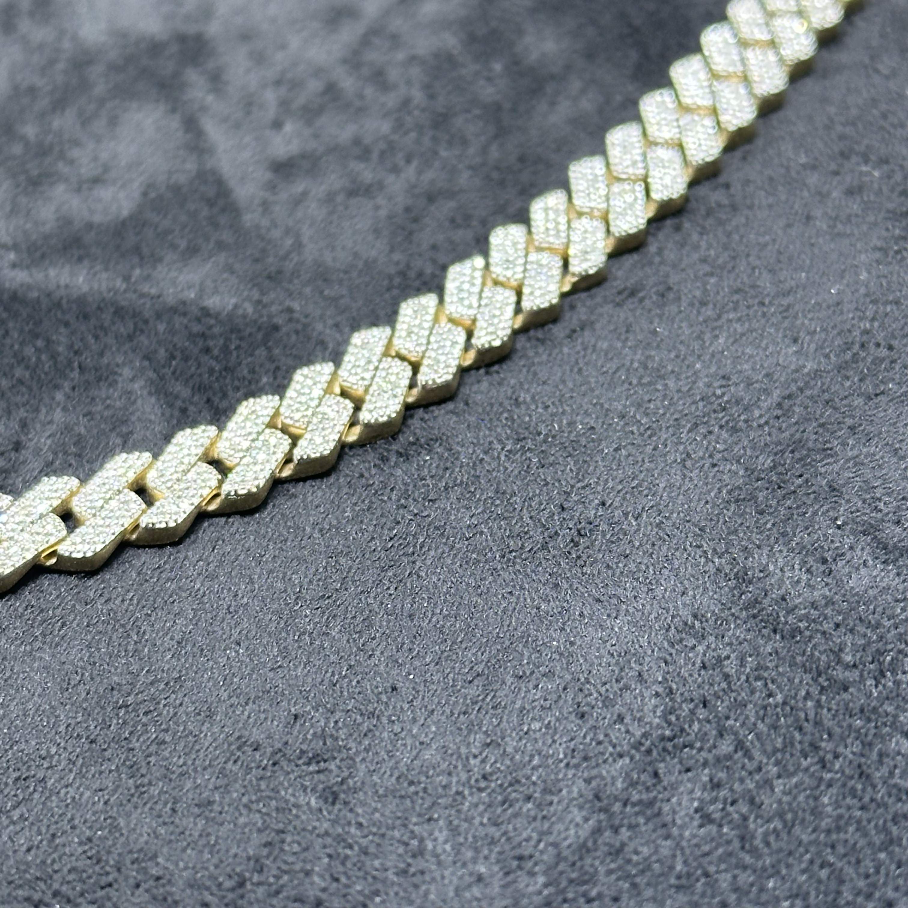 12.2 CTW 10k Solid Gold Flat Cuban Chain