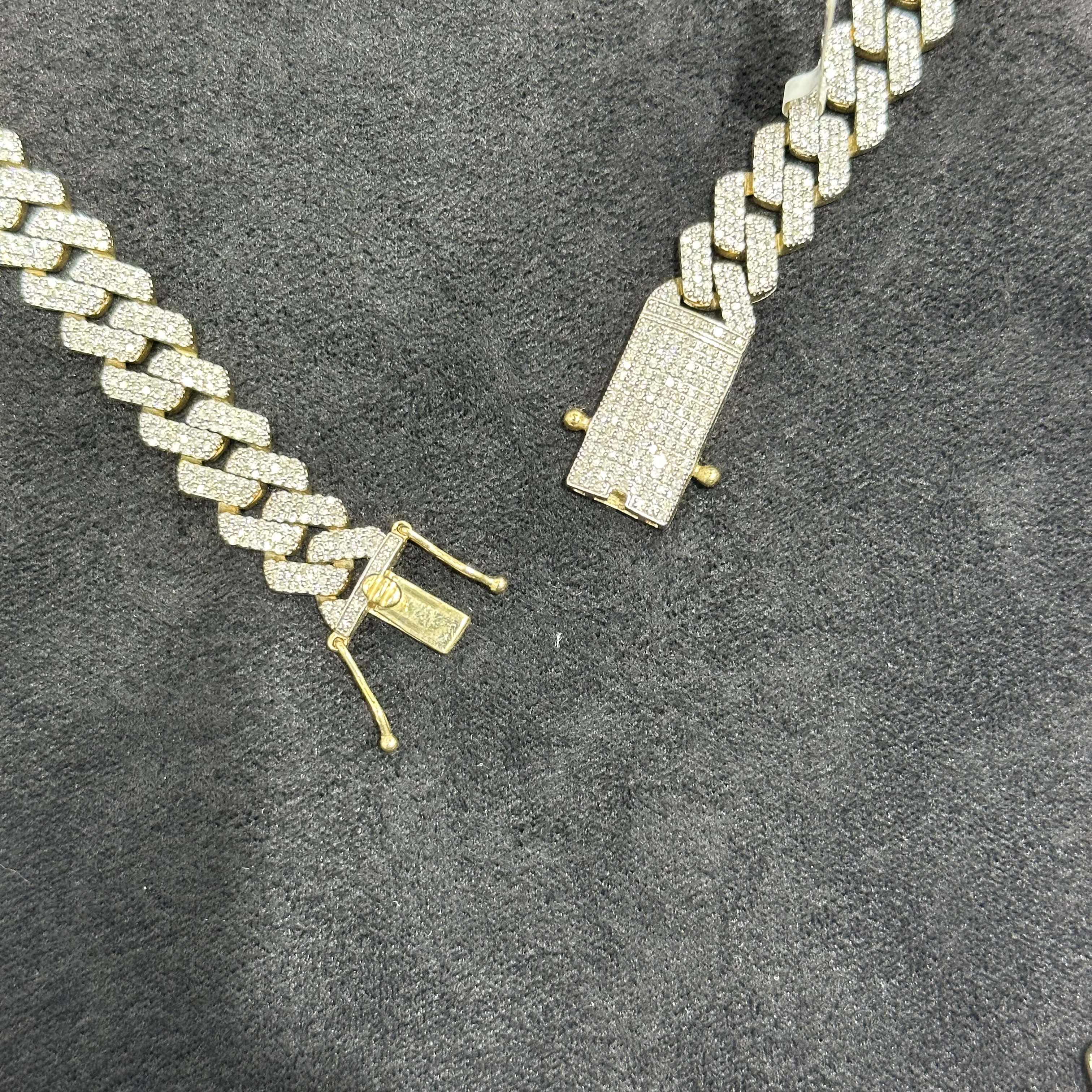 12.2 CTW 10k Solid Gold Flat Cuban Chain