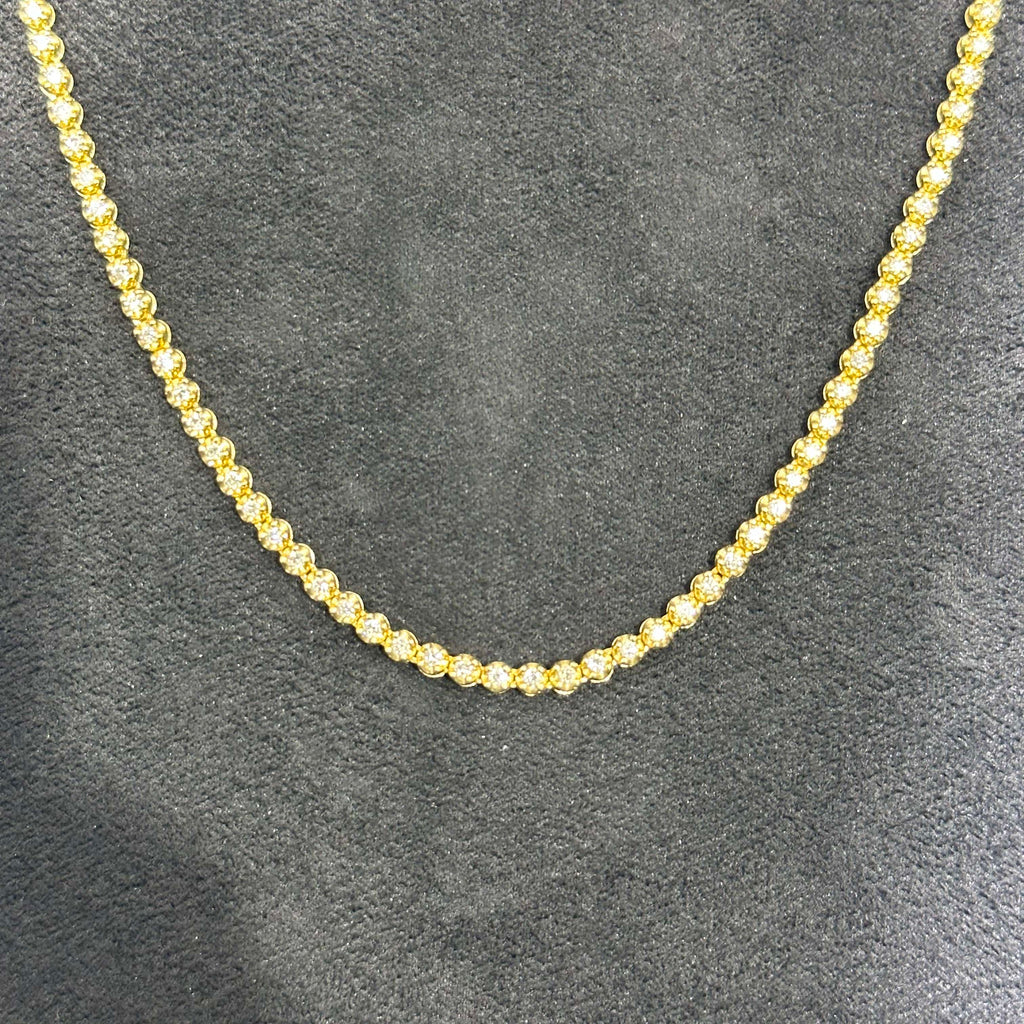 10k Real Gold 3.5 CTW Natural Diamond Tennis Chain for Men & Women