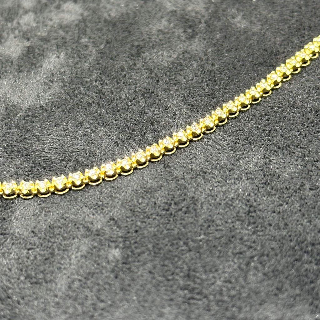 10k Real Gold 3.5 CTW Natural Diamond Tennis Chain for Men & Women