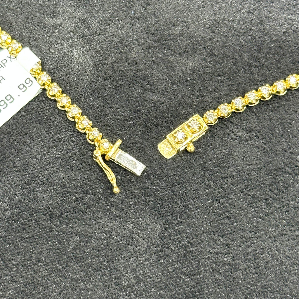 10k Real Gold 3.5 CTW Natural Diamond Tennis Chain for Men & Women