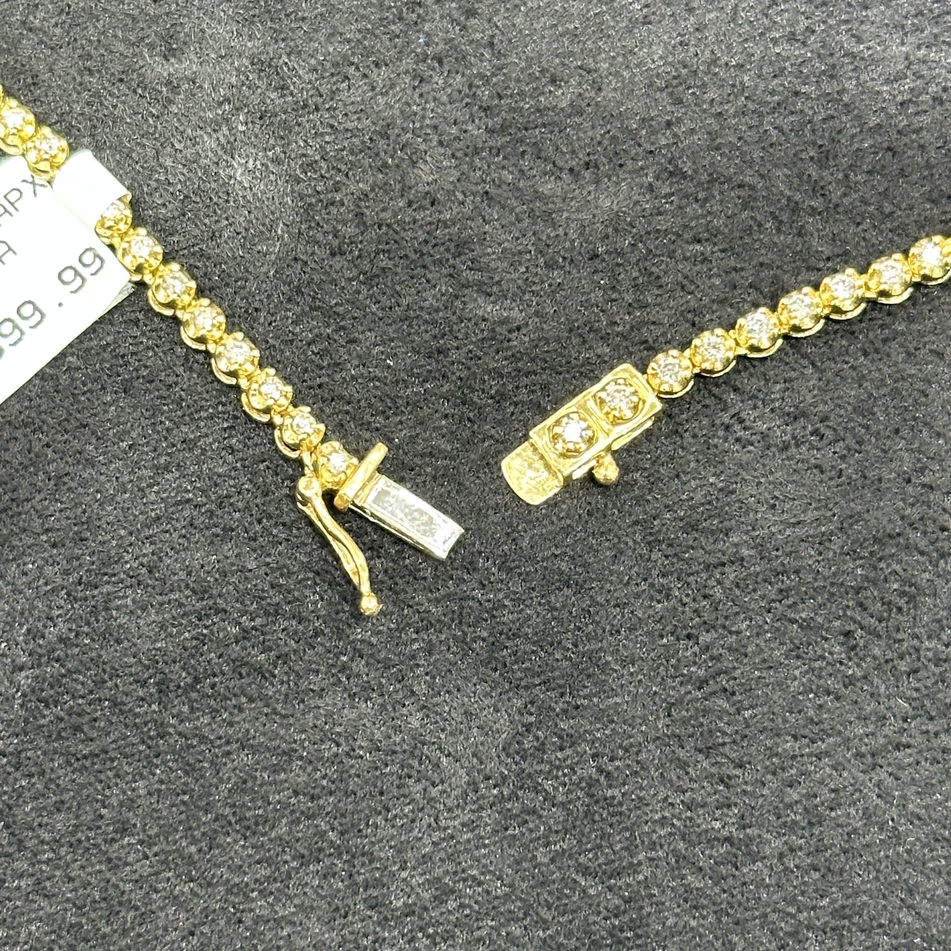 10k Real Gold 3.5 CTW Natural Diamond Tennis Chain for Men & Women