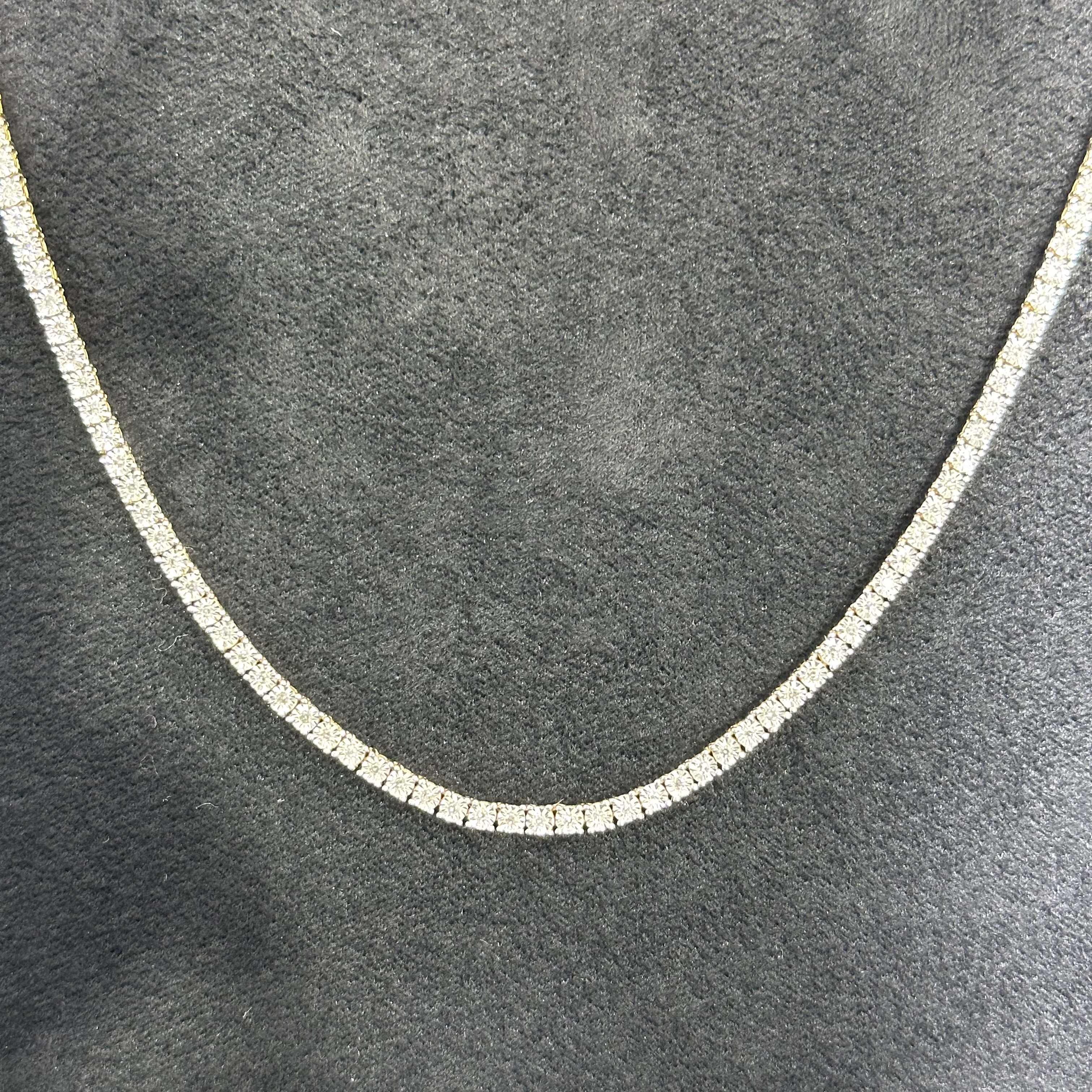 10k Gold 0.85 CTW Natural Diamond Tennis Chain for Men & Women