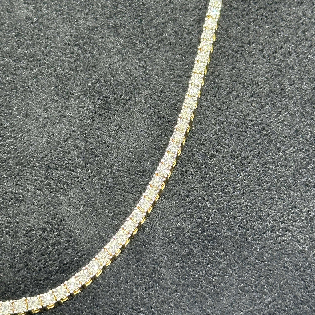 10k Gold 0.85 CTW Natural Diamond Tennis Chain for Men & Women