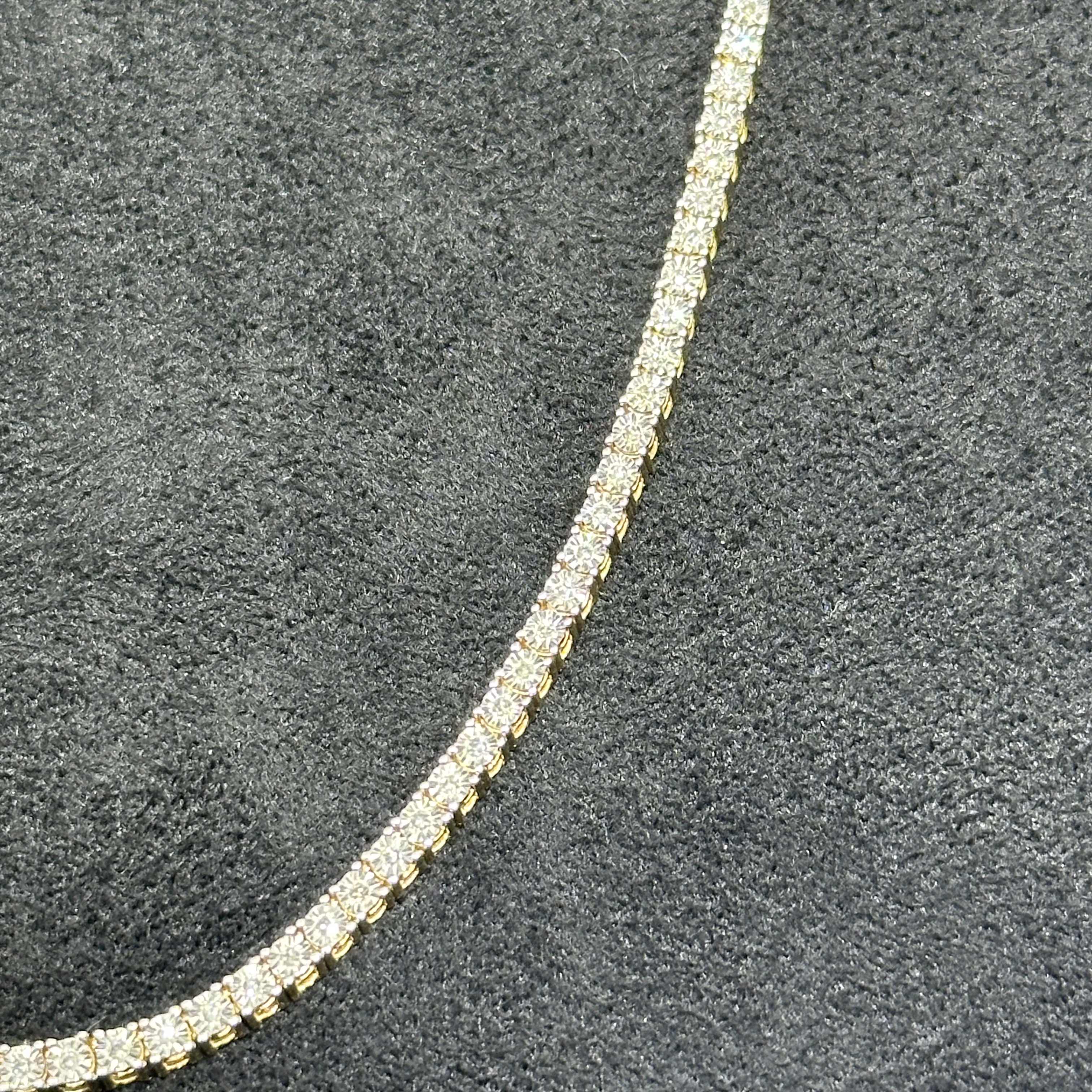 10k Gold 0.85 CTW Natural Diamond Tennis Chain for Men & Women