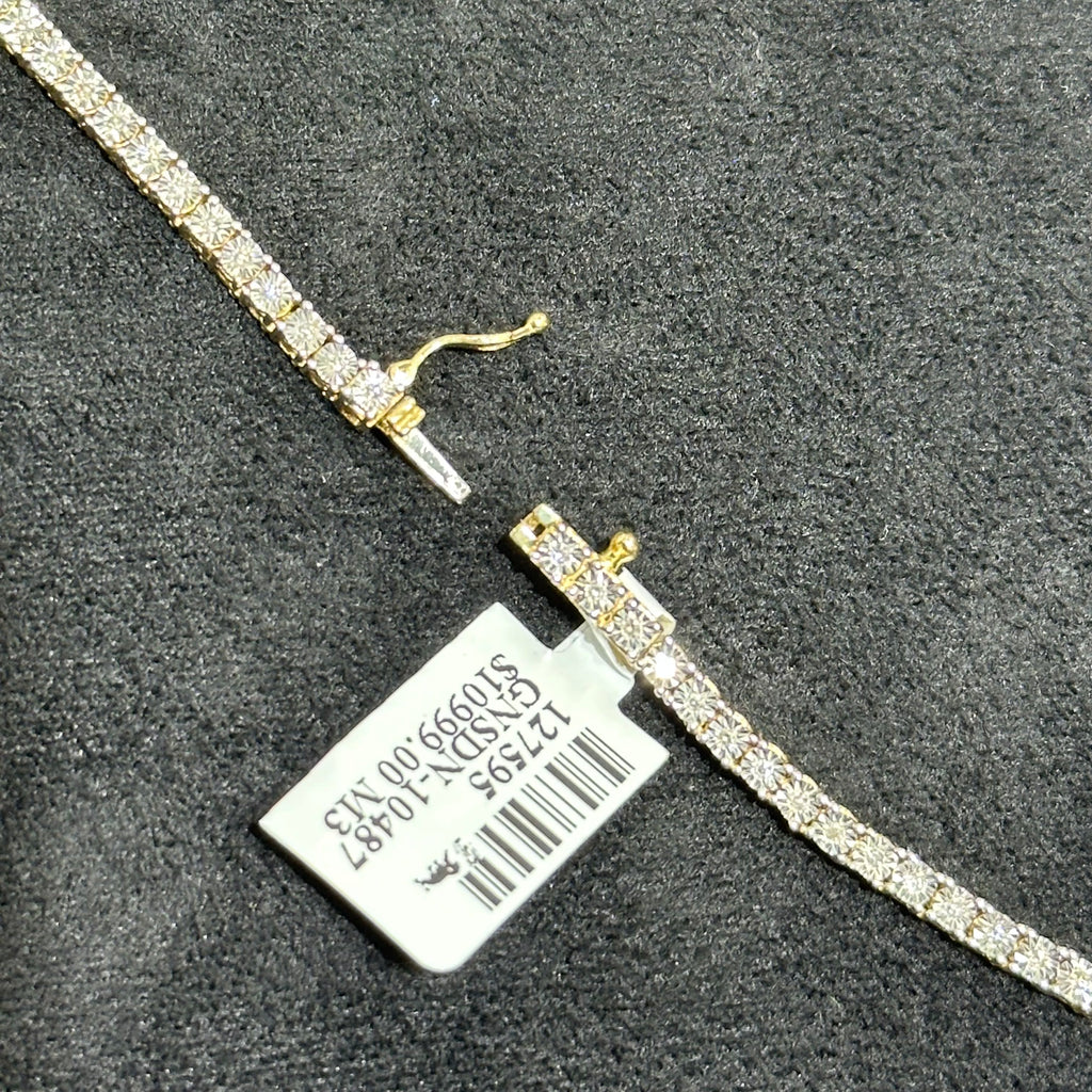 10k Gold 0.85 CTW Natural Diamond Tennis Chain for Men & Women