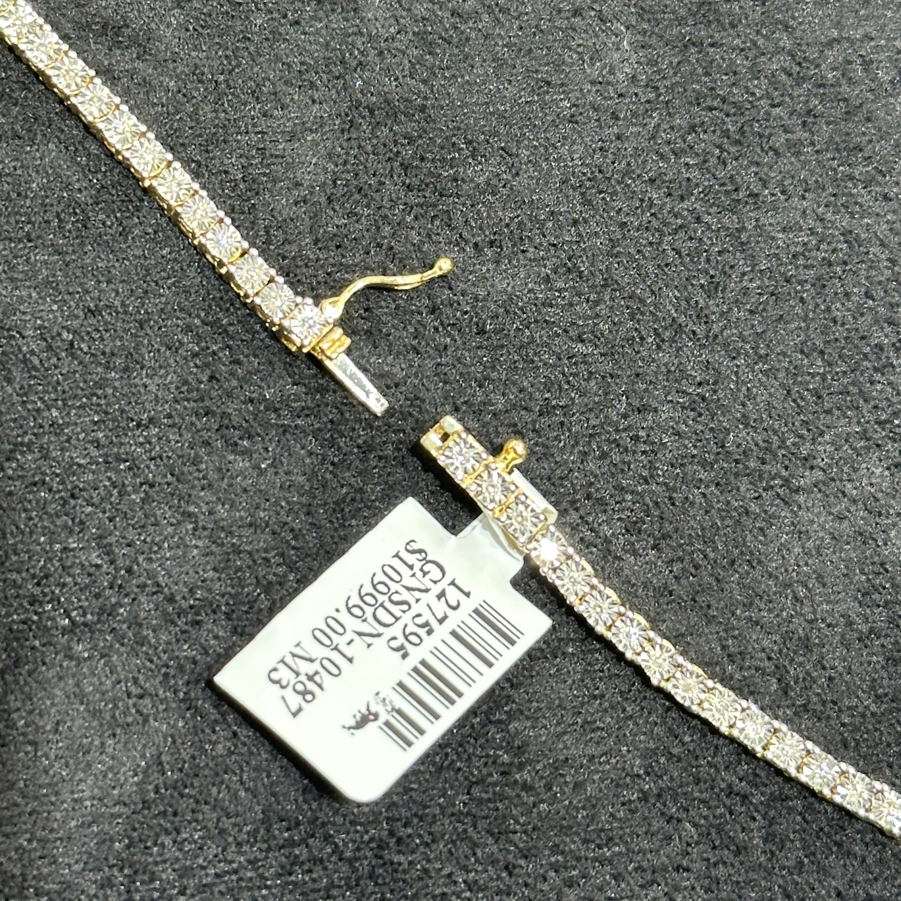 10k Gold 0.85 CTW Natural Diamond Tennis Chain for Men & Women