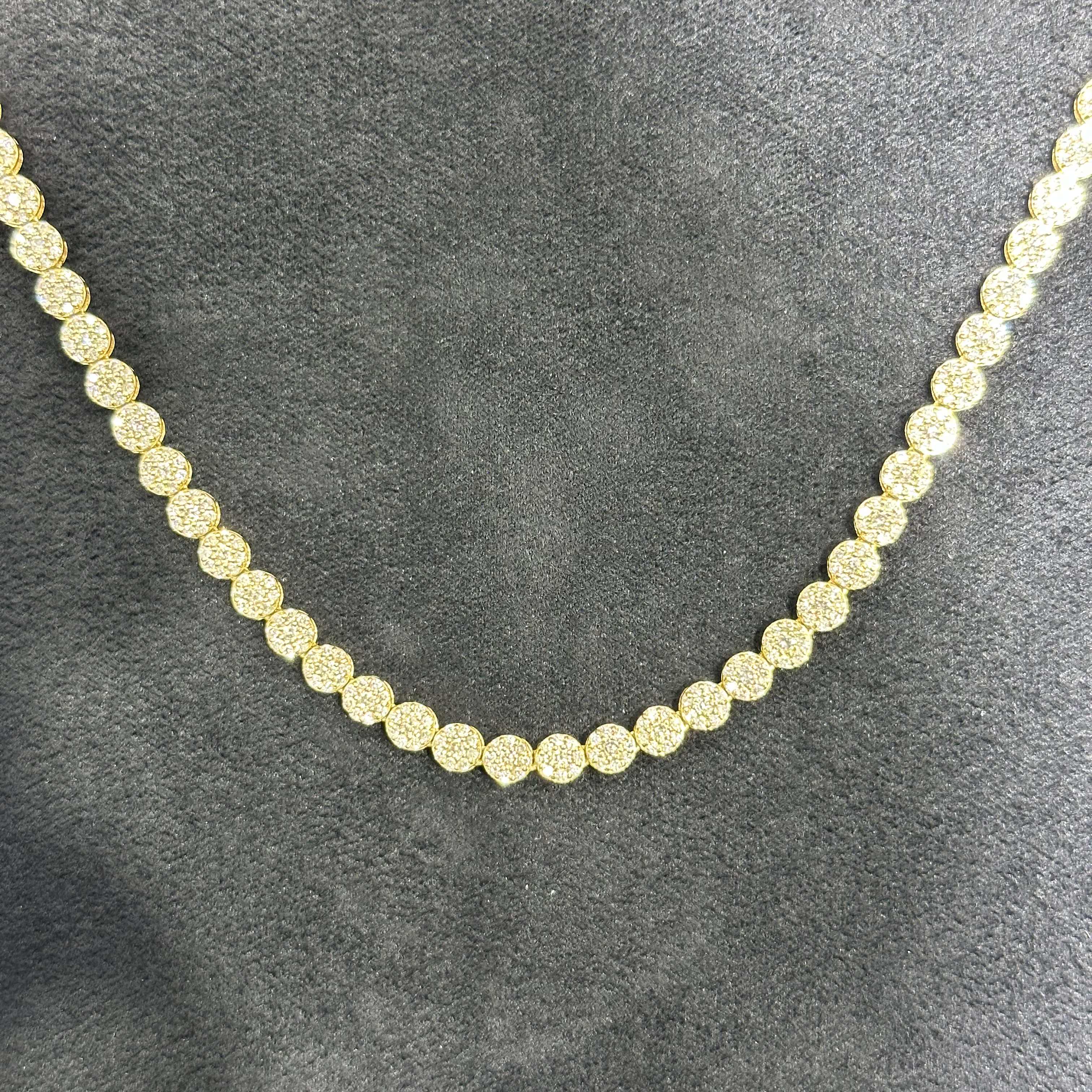 8.35 CTW Natural Diamond Tennis Chain with 10k Real Gold