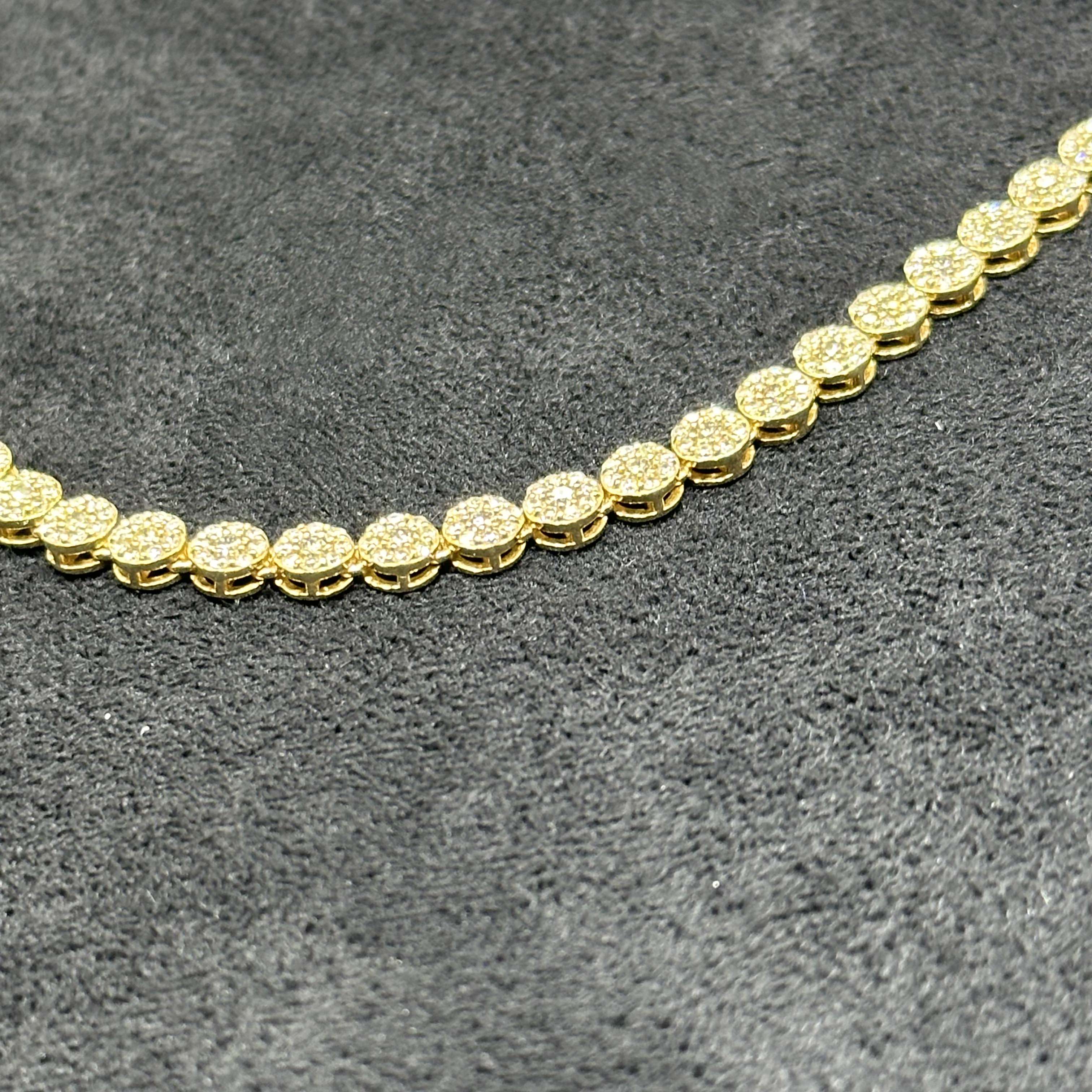 8.35 CTW Natural Diamond Tennis Chain with 10k Real Gold