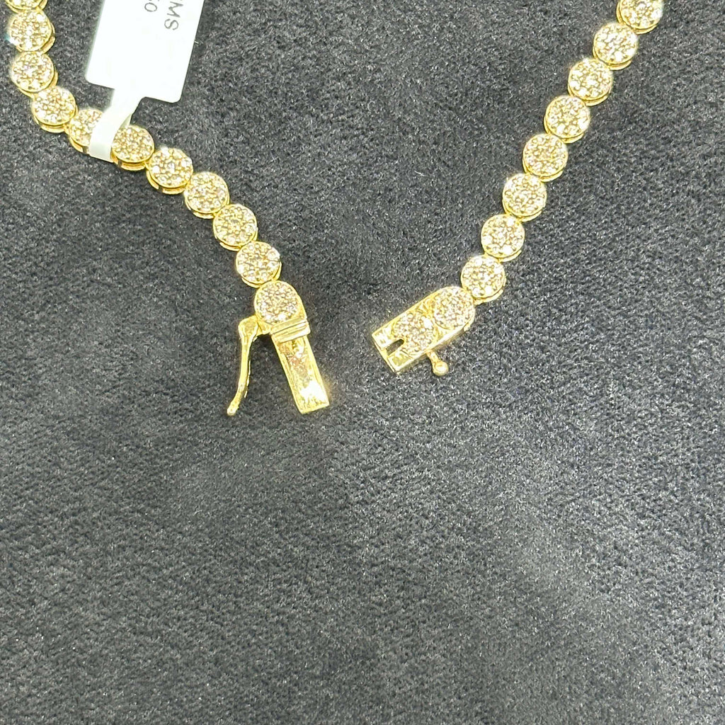 8.35 CTW Natural Diamond Tennis Chain with 10k Real Gold