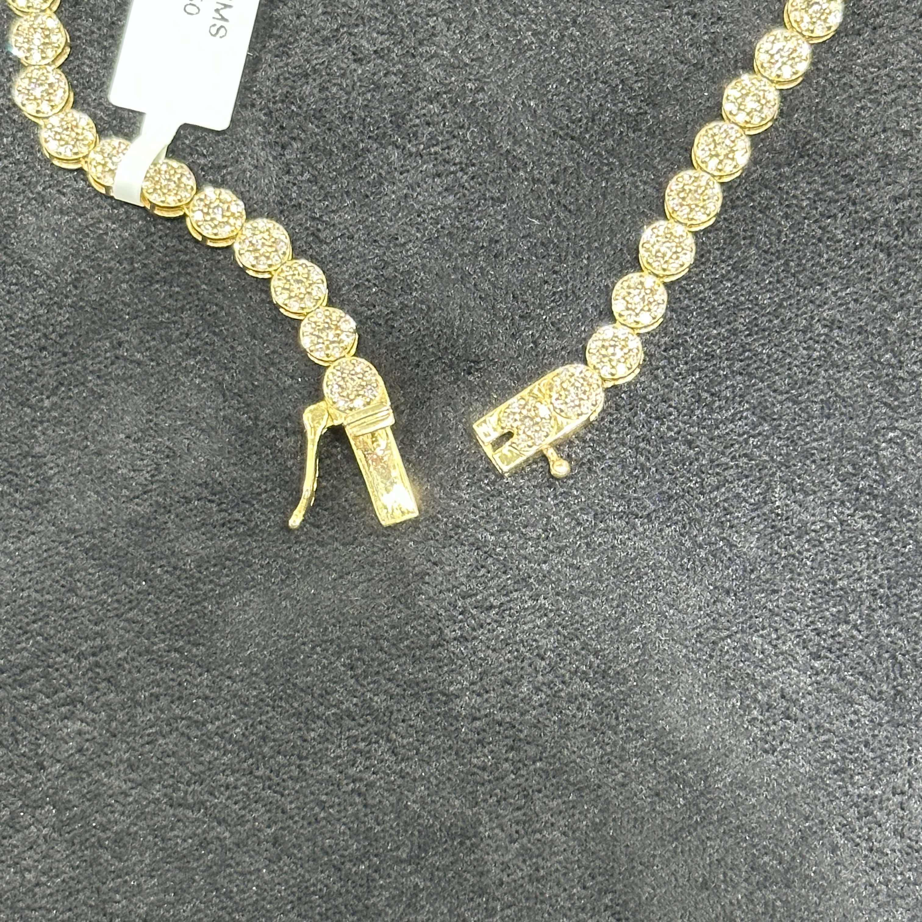 8.35 CTW Natural Diamond Tennis Chain with 10k Real Gold