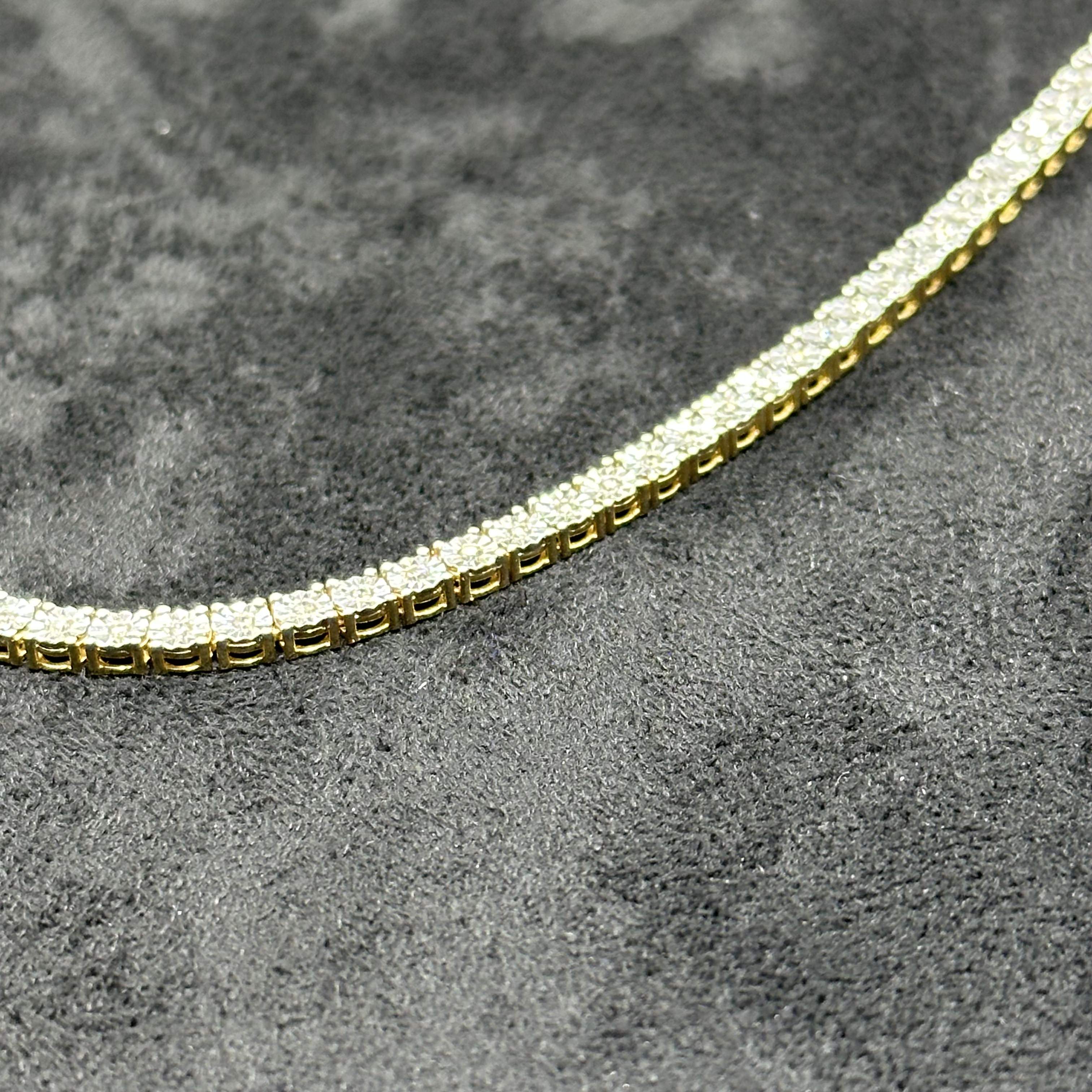 10k Gold 22" 1.85 CTW Natural Diamond Chain Unisex