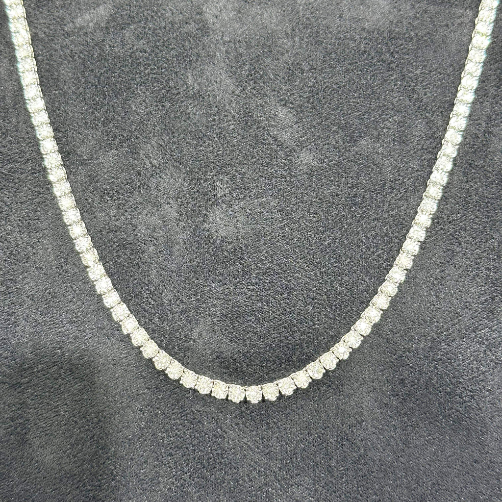 4.71CTW Natural Diamond Tennis Chain with 10k Solid White Gold