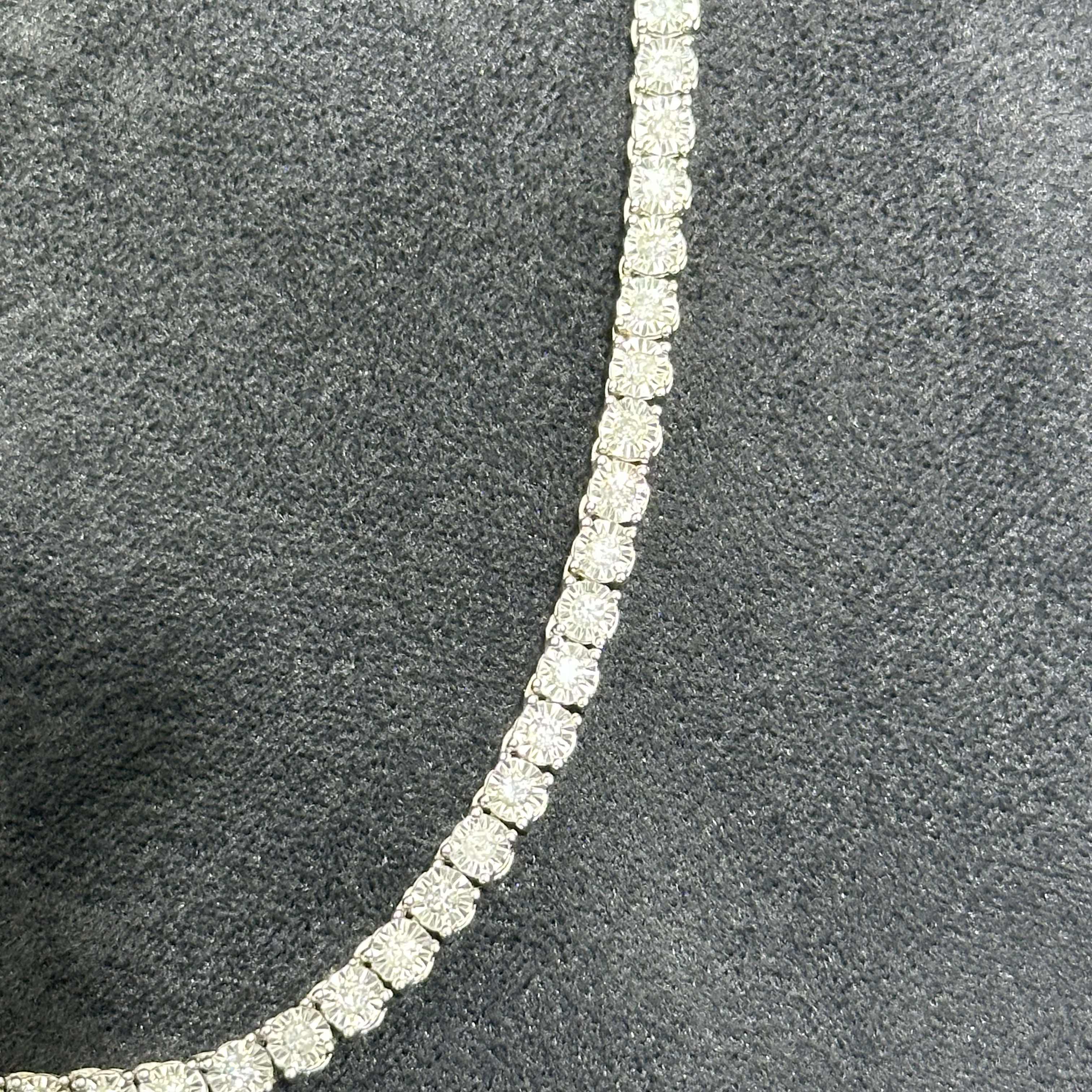 4.71CTW Natural Diamond Tennis Chain with 10k Solid White Gold