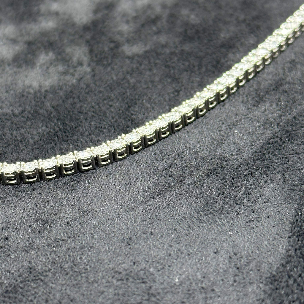 4.71CTW Natural Diamond Tennis Chain with 10k Solid White Gold