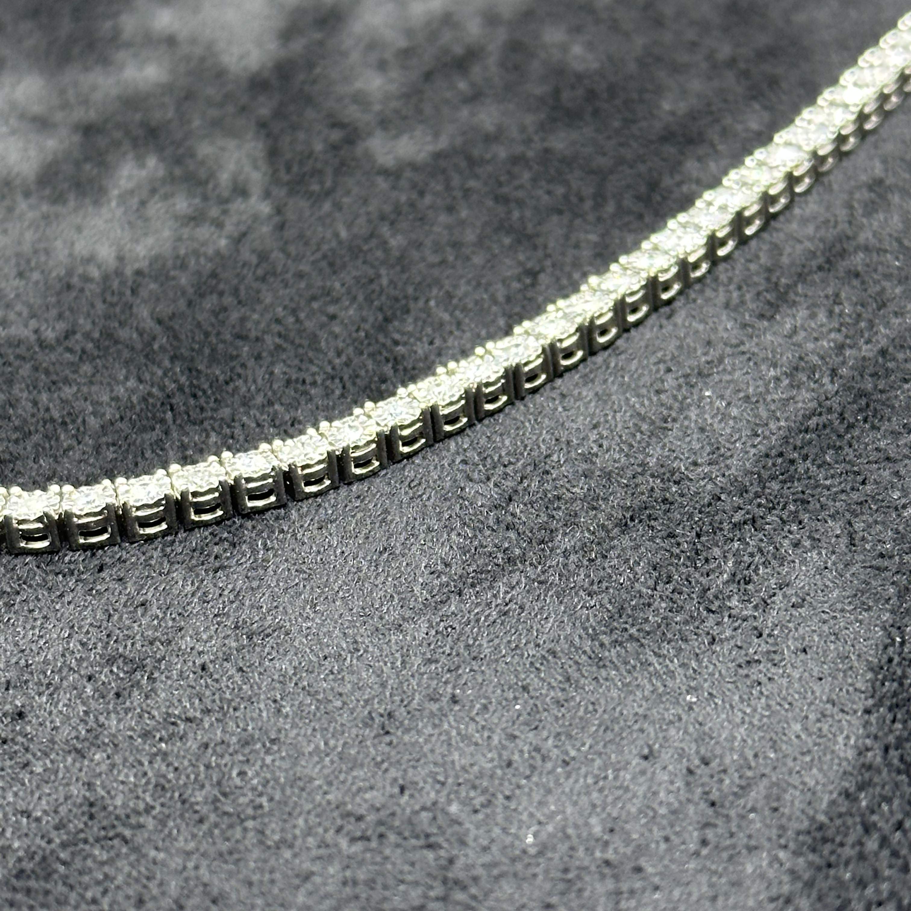 4.71CTW Natural Diamond Tennis Chain with 10k Solid White Gold