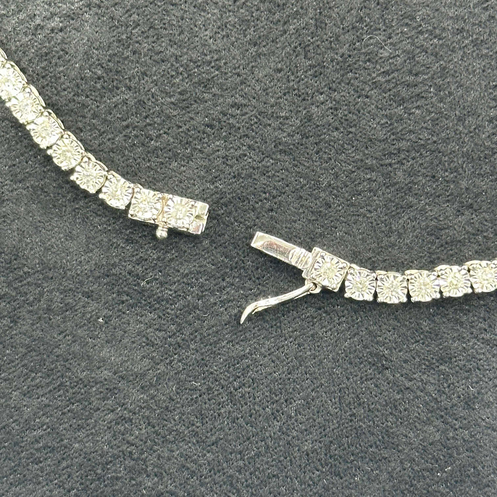 4.71CTW Natural Diamond Tennis Chain with 10k Solid White Gold