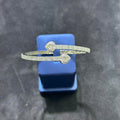 Silver Bangle Bracelet heart Shape Delicate for Ladies Moissanite Passes Tester