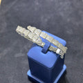 Fancy Style Silver Bangle Bracelet with Moissanite and Layered Shape