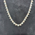 2 Tone Silver and Rose Gold Coated Heart Shape Necklace with Moissanite