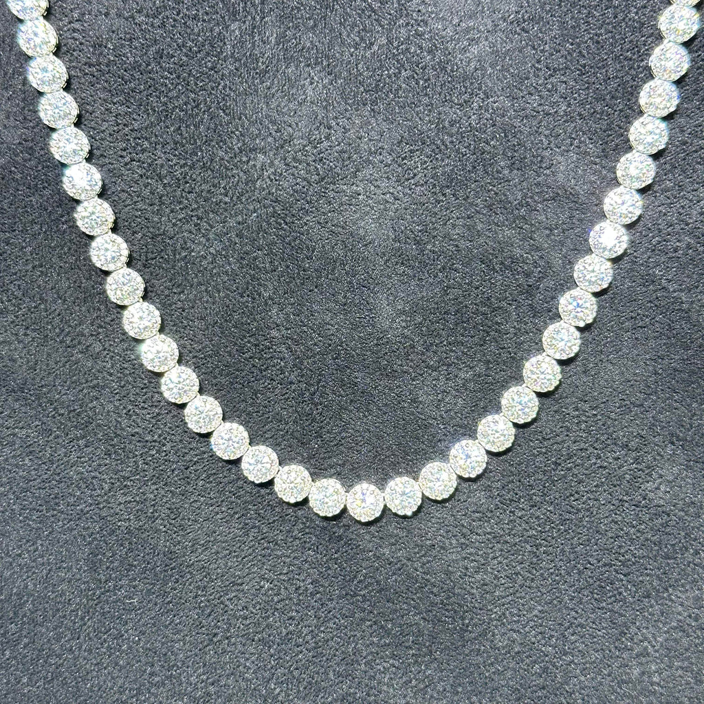 19.62 CTW VVS Moissanite Tennis Chain with 925 Sterling Silver 17"