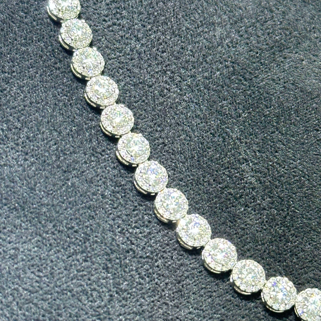 19.62 CTW VVS Moissanite Tennis Chain with 925 Sterling Silver 17"