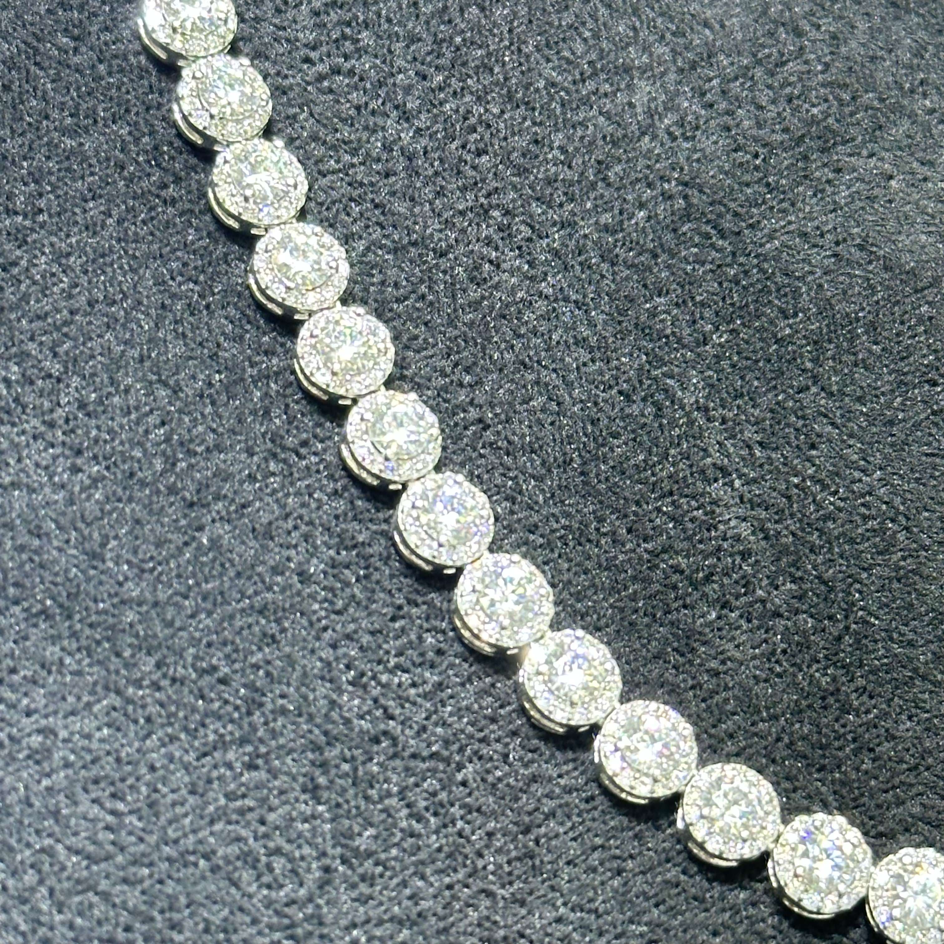 19.62 CTW VVS Moissanite Tennis Chain with 925 Sterling Silver 17"