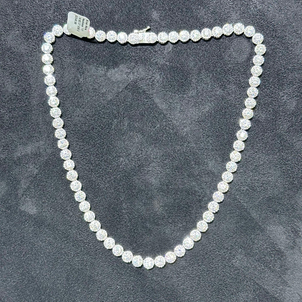 19.62 CTW VVS Moissanite Tennis Chain with 925 Sterling Silver 17"