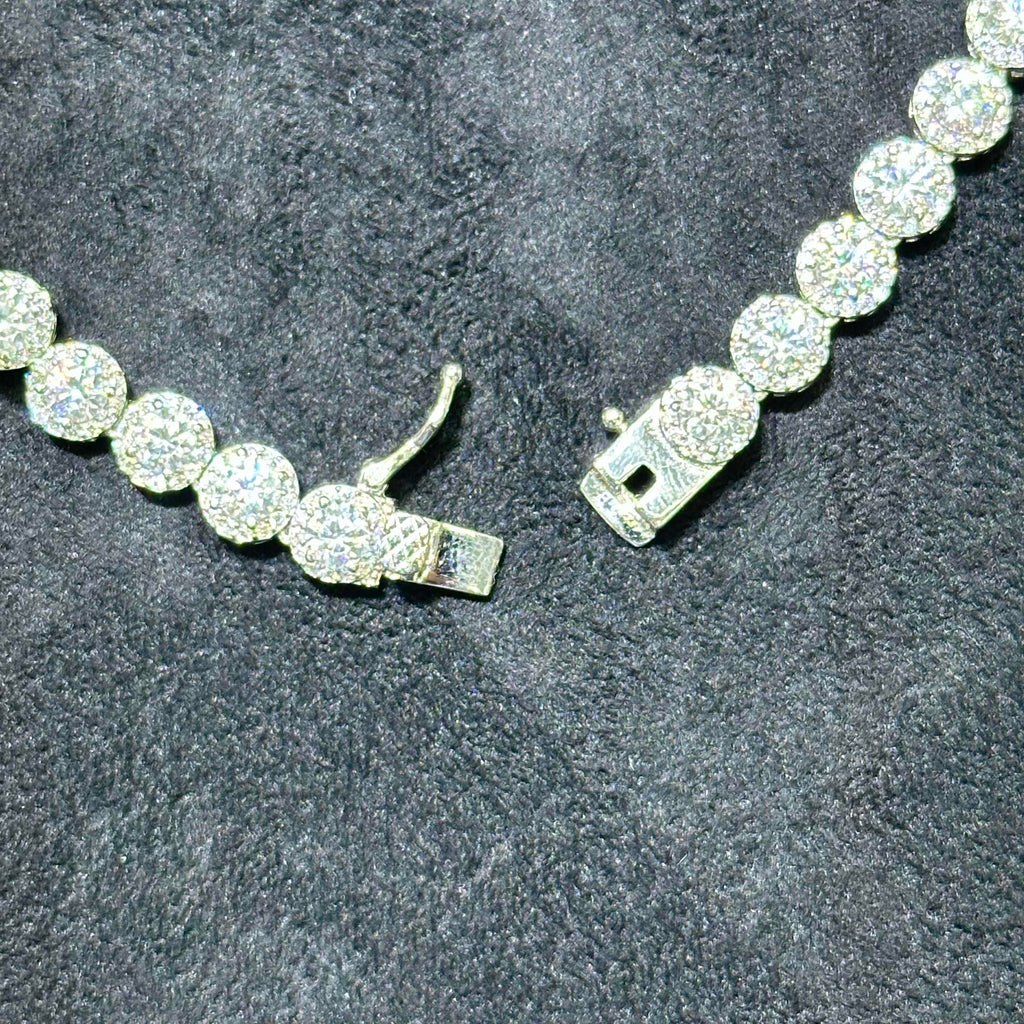 19.62 CTW VVS Moissanite Tennis Chain with 925 Sterling Silver 17"