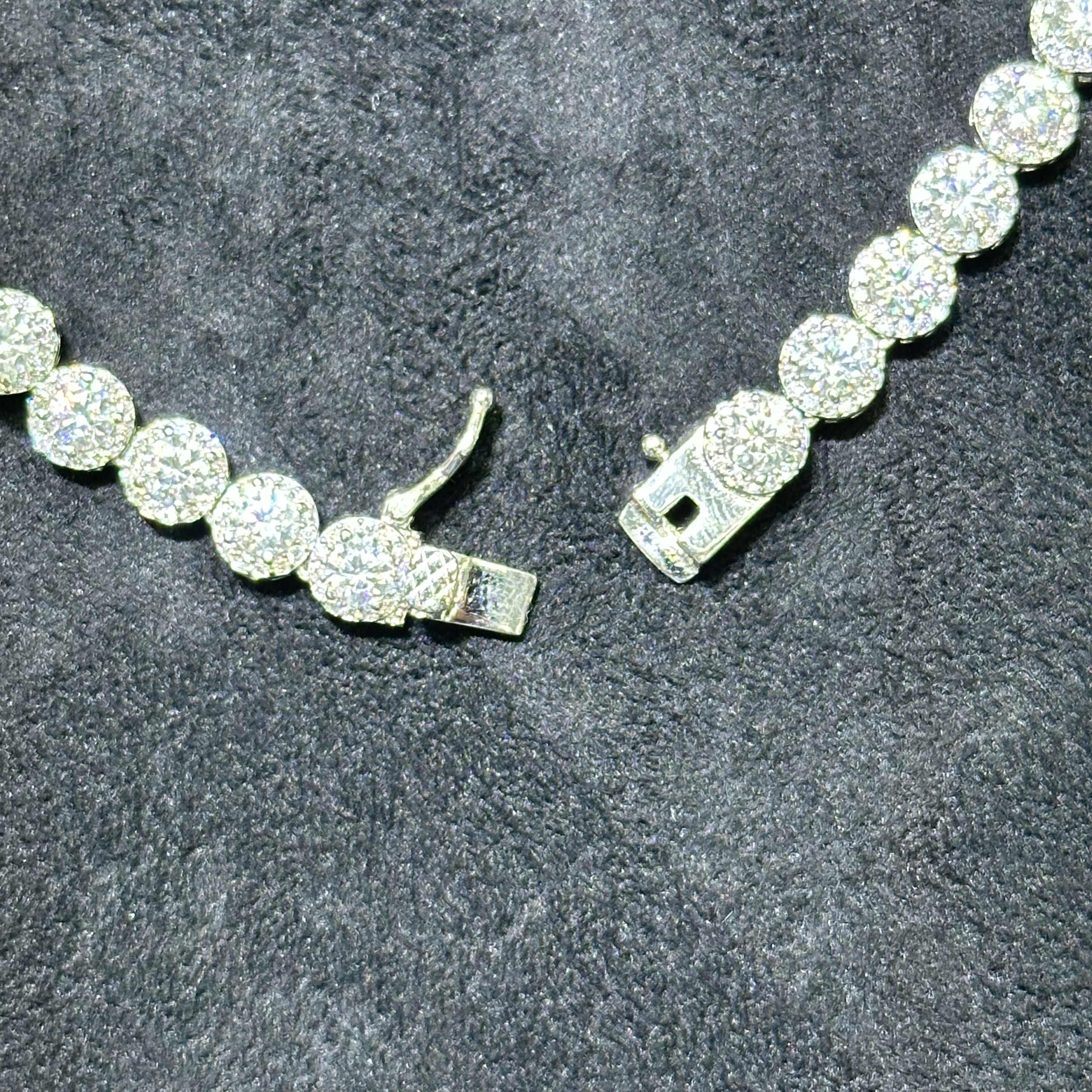 19.62 CTW VVS Moissanite Tennis Chain with 925 Sterling Silver 17"