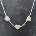15.04 CTW VVS Moissanite Heart Tennis Chain Necklace 19" | 925 Sterling Silver