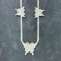 VVS Moissanite Butterfly Tennis Chain Necklace 22" | 925 Sterling Silver, Silver & Rose Gold