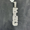 KING Letter Charm with Moissanite 9.30 CTW – Men's Sterling Silver Pendant