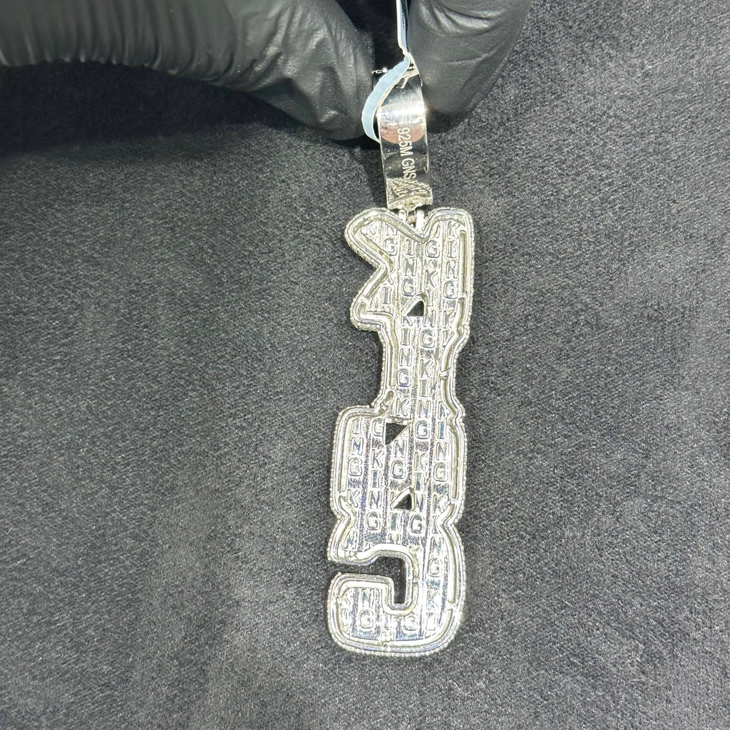 "KING" Letter Charm with Moissanite 9.30 CTW for Men