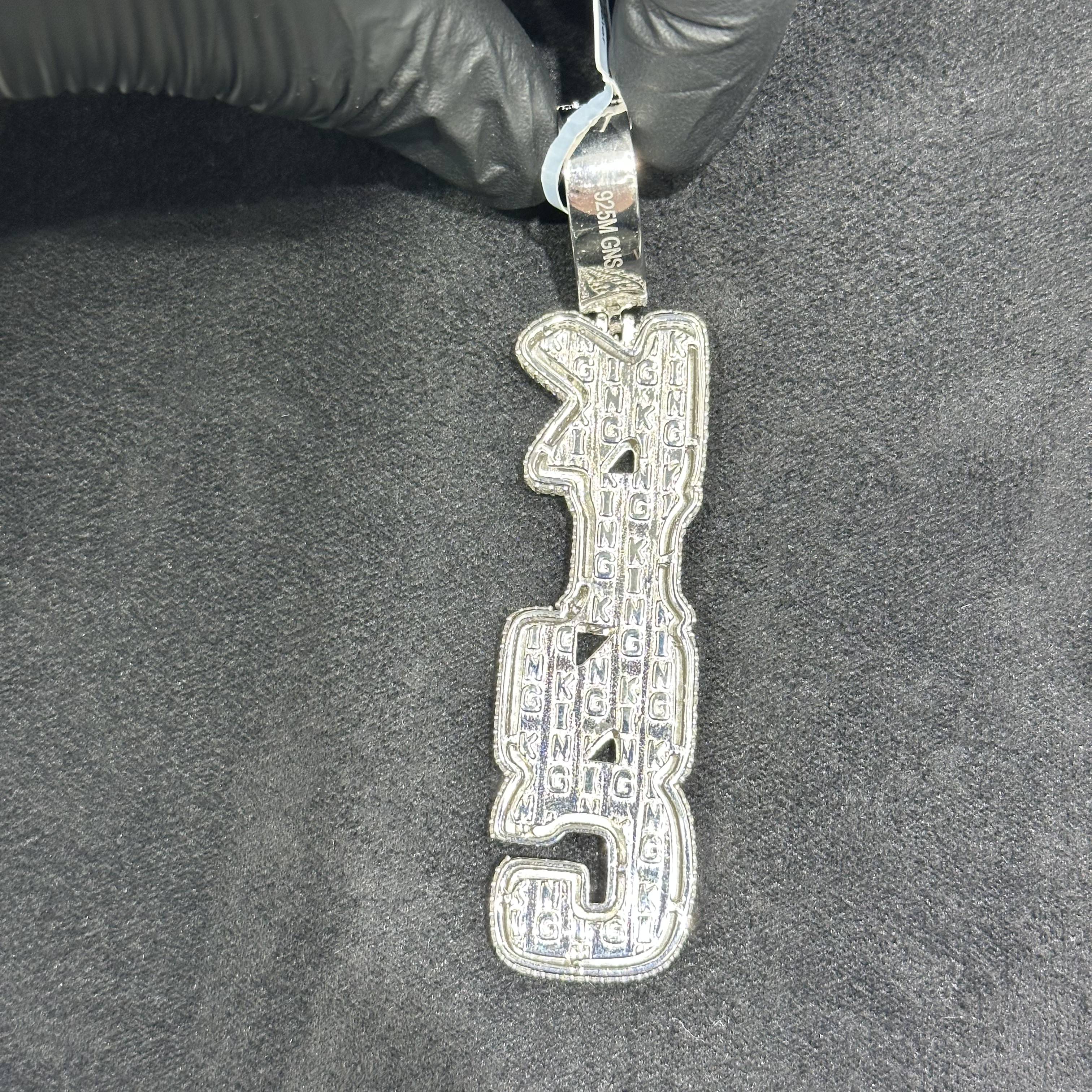 "KING" Letter Charm with Moissanite 9.30 CTW for Men