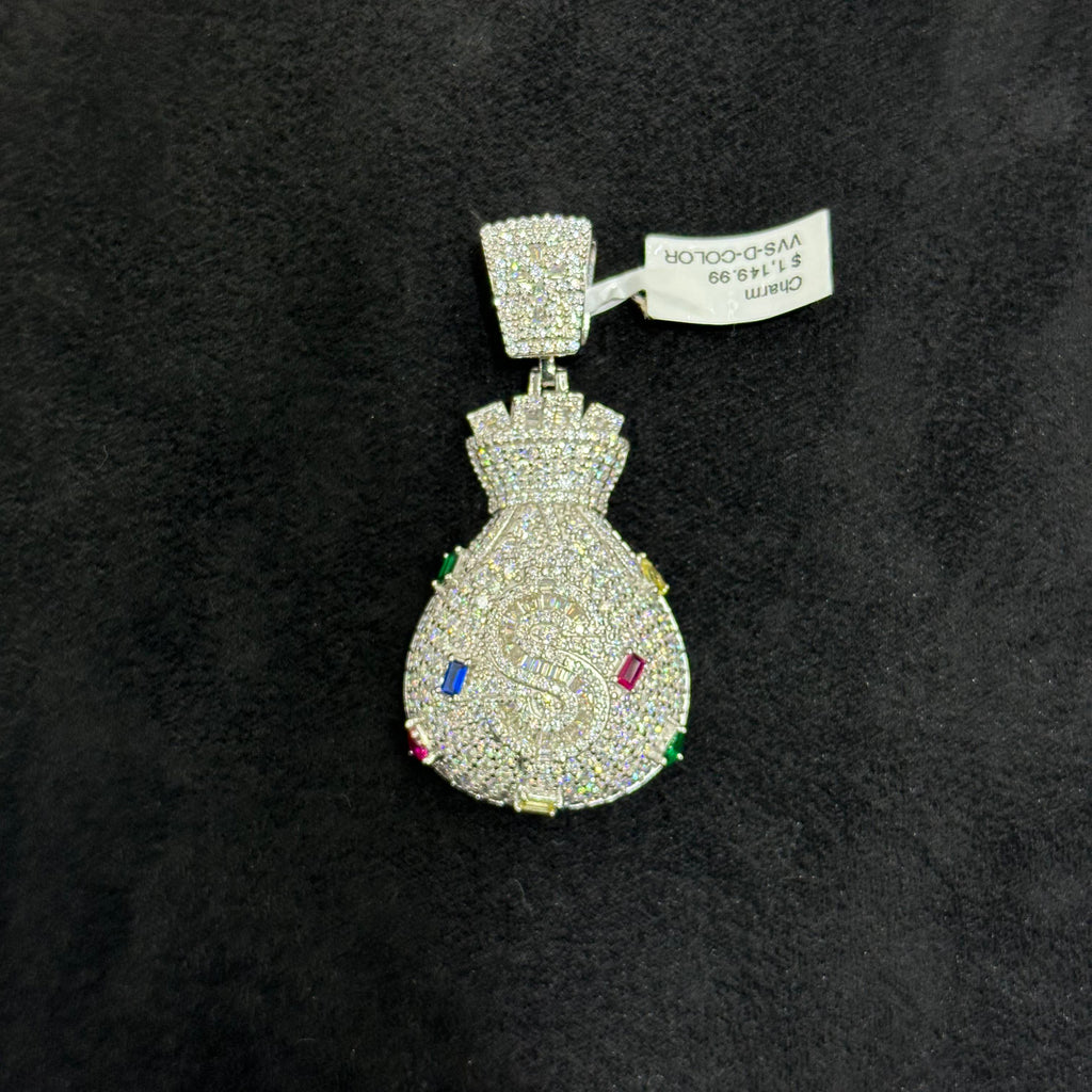 VVS-D Moissanite Moneybag Charm for Men & Women