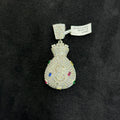 VVS D Moissanite Money Bag Charm Pendant for Men & Women | 925 Sterling Silver