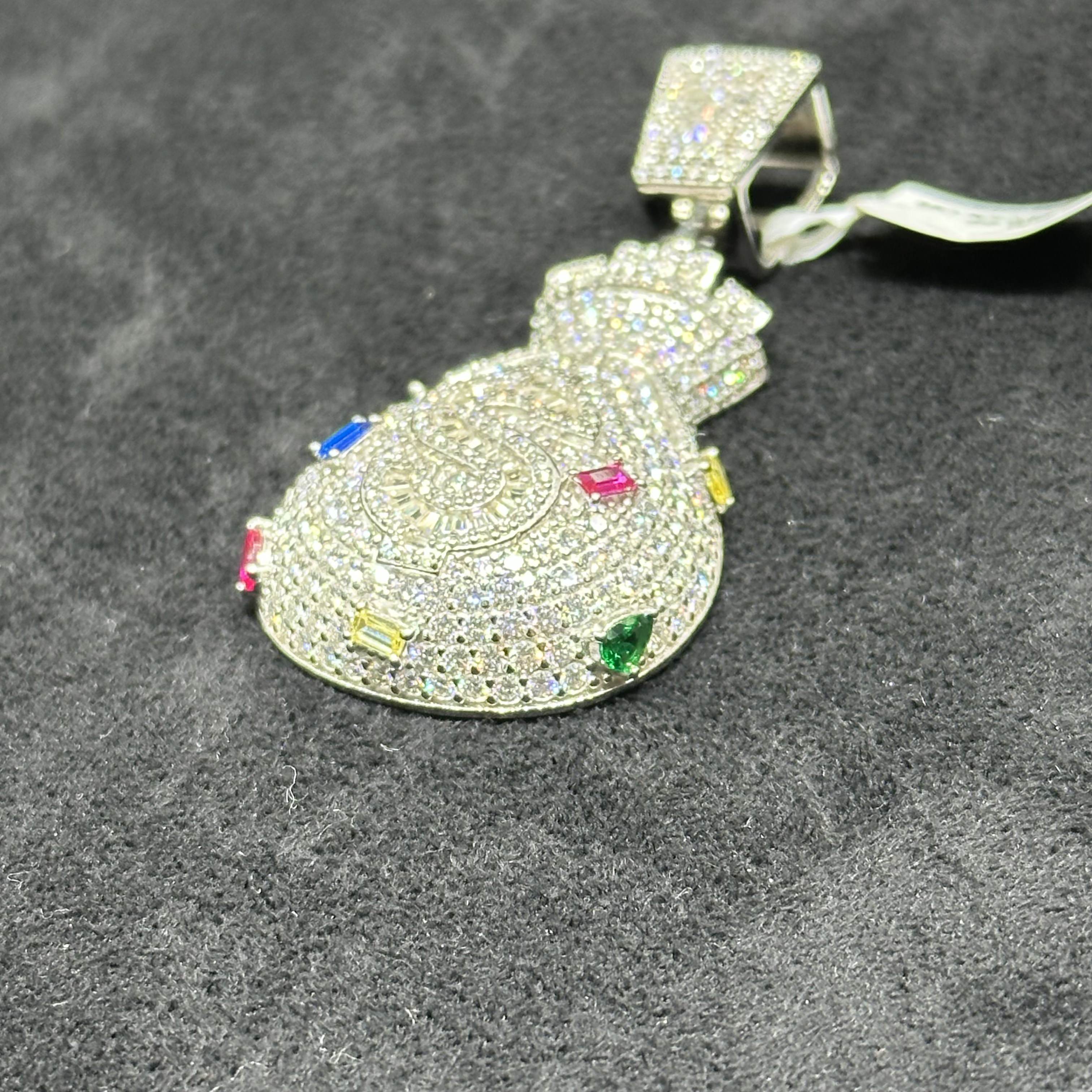 VVS-D Moissanite Moneybag Charm for Men & Women