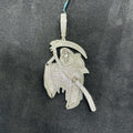 Large Grim Reaper Charm Pendant with 11.05 CTW Moissanite | 925 Sterling Silver